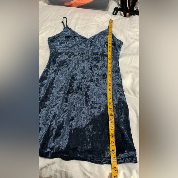 Honey Belle Blue Velvet Camisole Dress - Picture 6 of 6